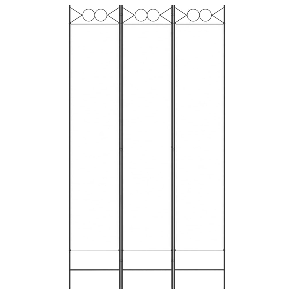 3-tlg. Paravent Weiß 120x220 cm Stoff