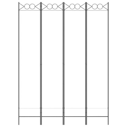 4-tlg. Paravent Weiß 160x220 cm Stoff