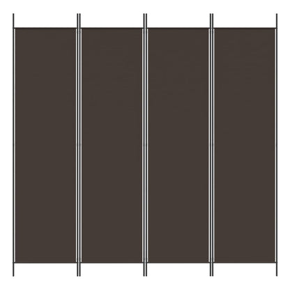 4-tlg. Paravent Braun 200x200 cm Stoff