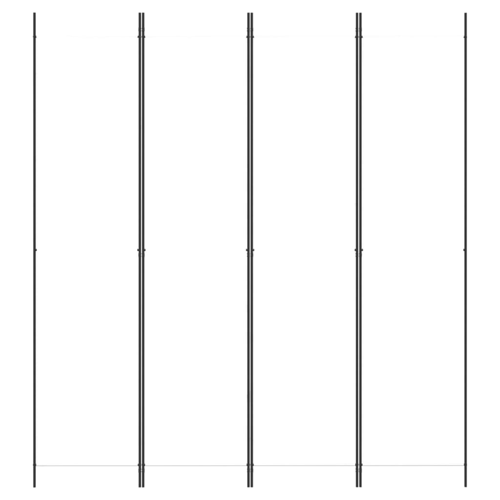 4-tlg. Paravent Weiß 200x220 cm Stoff