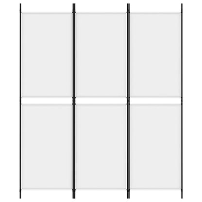 3-tlg. Paravent Weiß 150x180 cm Stoff