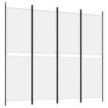 4-tlg. Paravent Weiß 200x180 cm Stoff