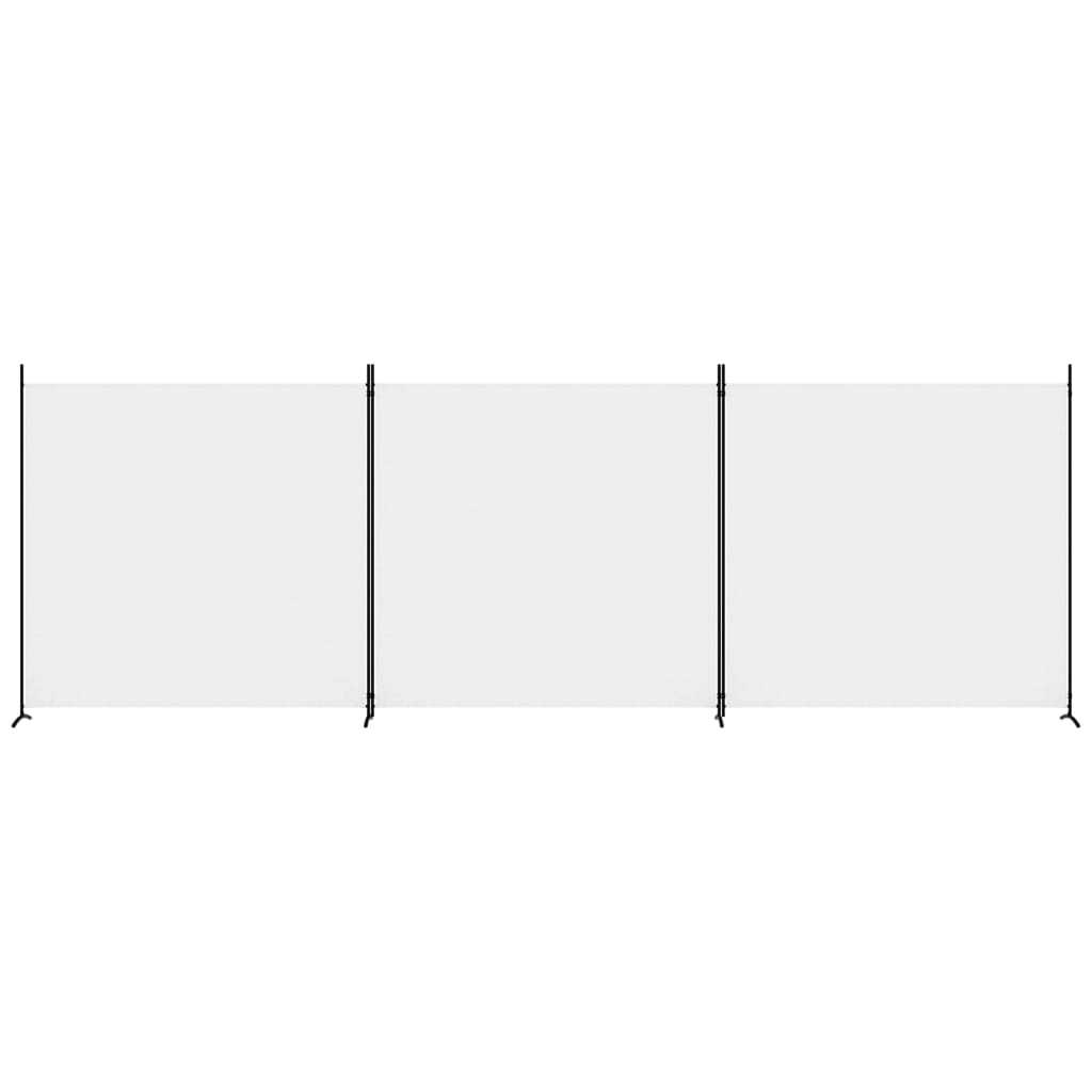 3-tlg. Paravent Weiß 525x180 cm Stoff