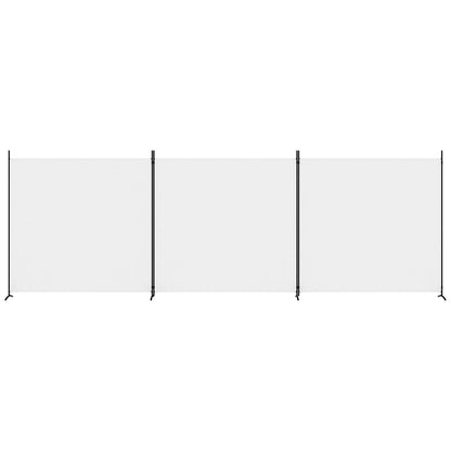 3-tlg. Paravent Weiß 525x180 cm Stoff
