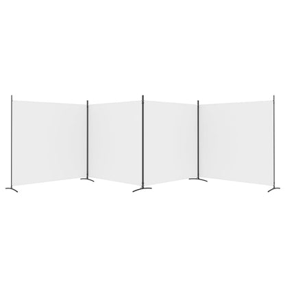 4-tlg. Paravent Weiß 698x180 cm Stoff