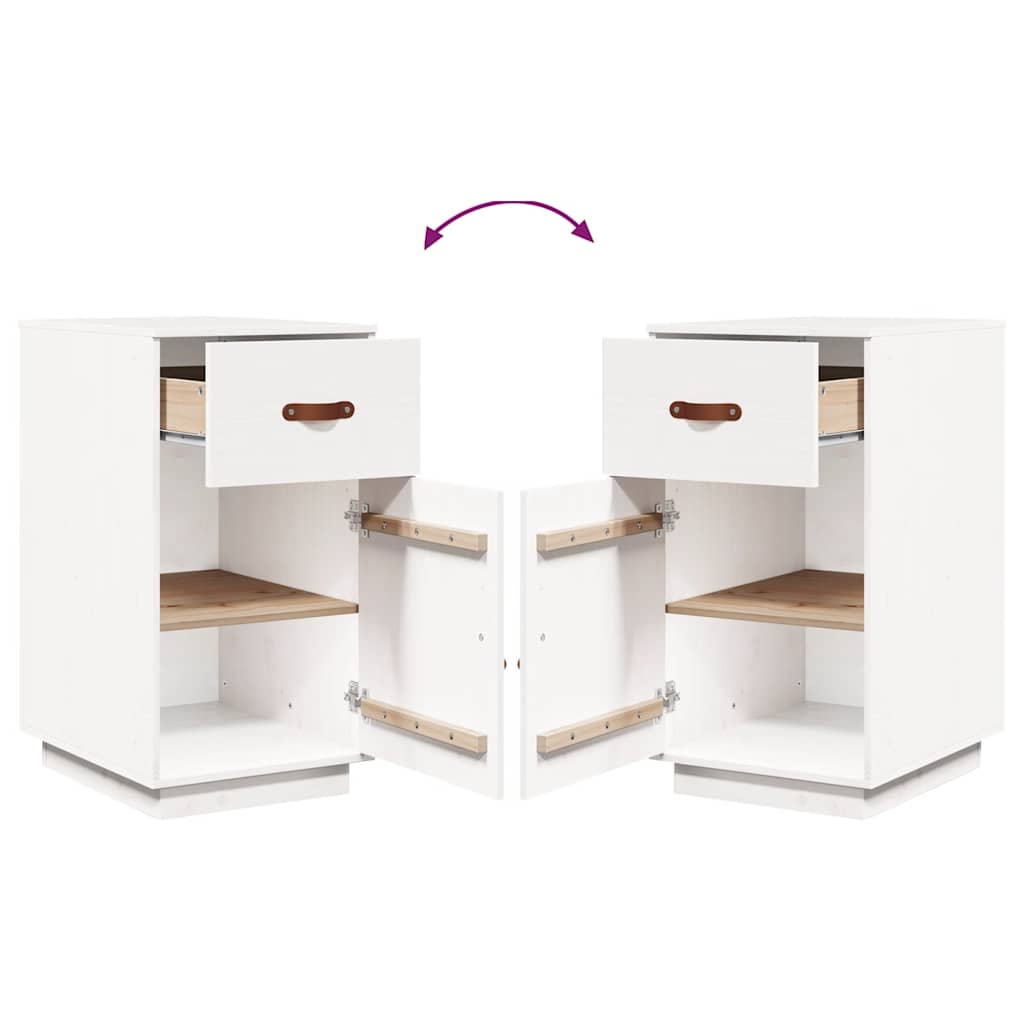 Schreibtisch-Schrank Weiß 40x50x75 cm Massivholz Kiefer