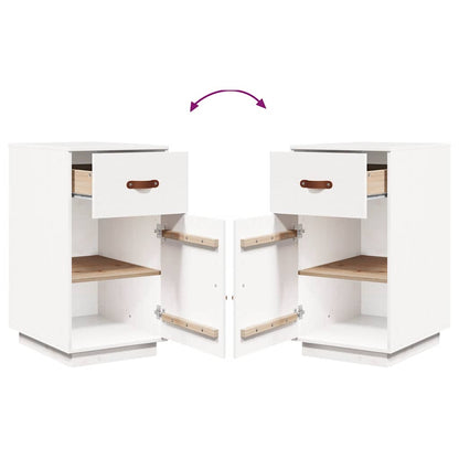 Schreibtisch-Schrank Weiß 40x50x75 cm Massivholz Kiefer