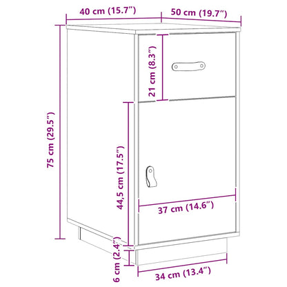 Schreibtisch-Schrank Honigbraun 40x50x75 cm Massivholz Kiefer