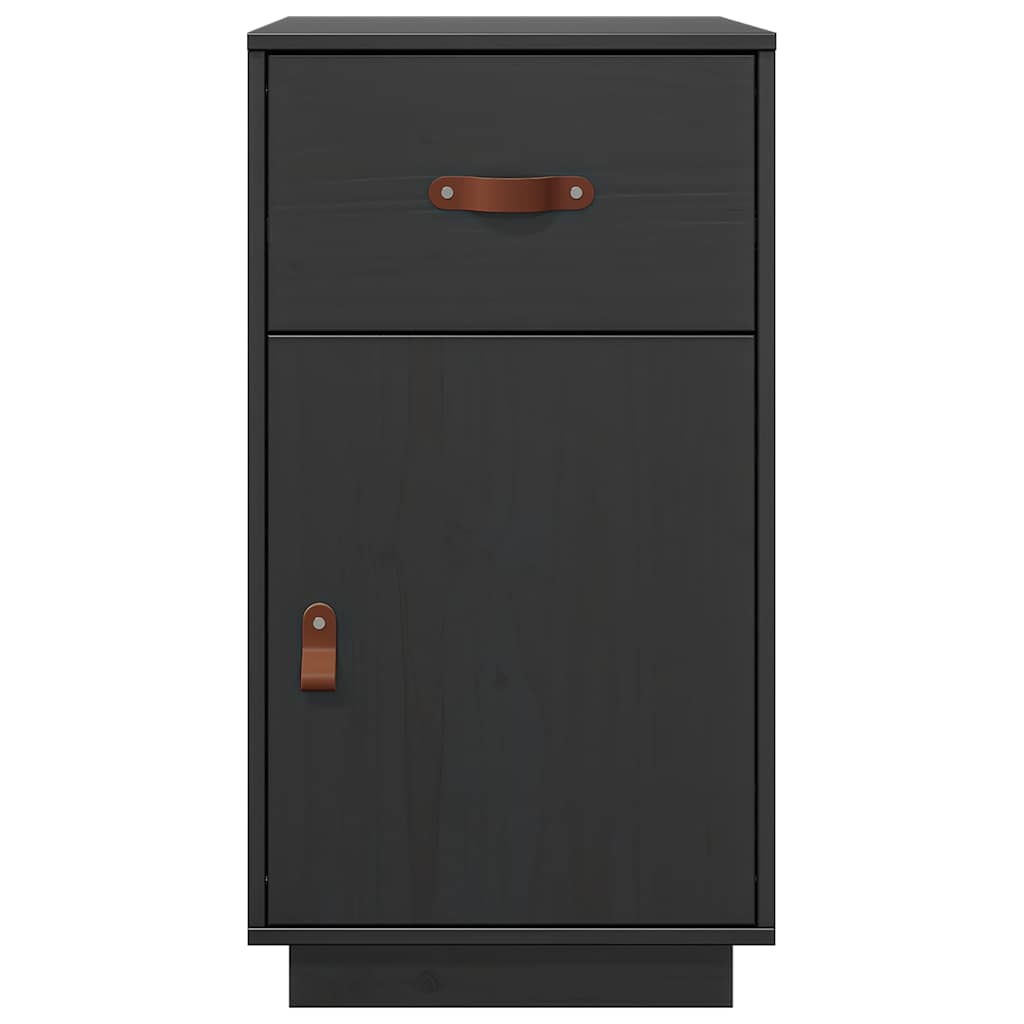 Schreibtisch-Schrank Schwarz 40x50x75 cm Massivholz Kiefer