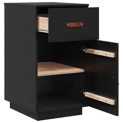 Schreibtisch-Schrank Schwarz 40x50x75 cm Massivholz Kiefer