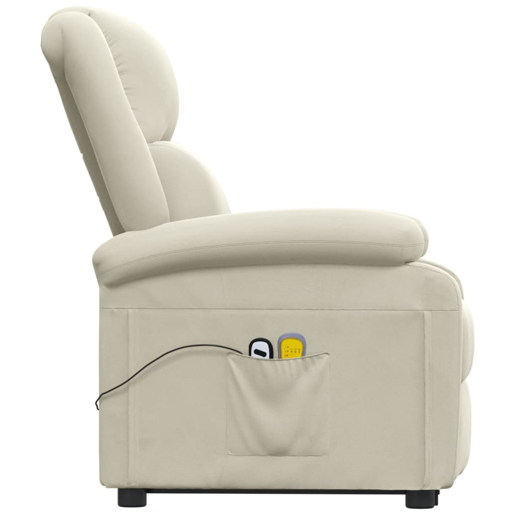 Massagesessel mit Aufstehhilfe Creme Samt