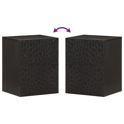 Bad-Wandschrank Schwarz 38x33x48 cm Massivholz Mango