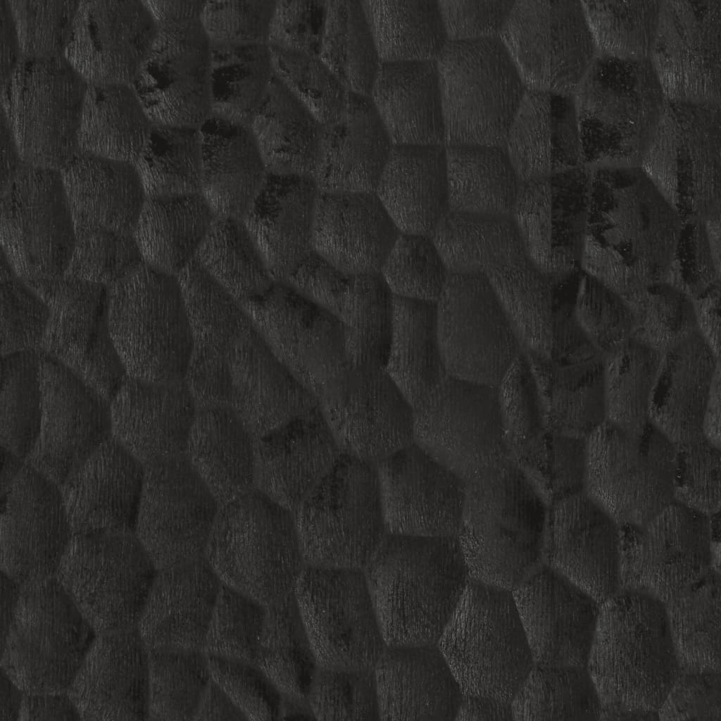 Beistellschrank Schwarz 40x33x75 cm Massivholz Mango