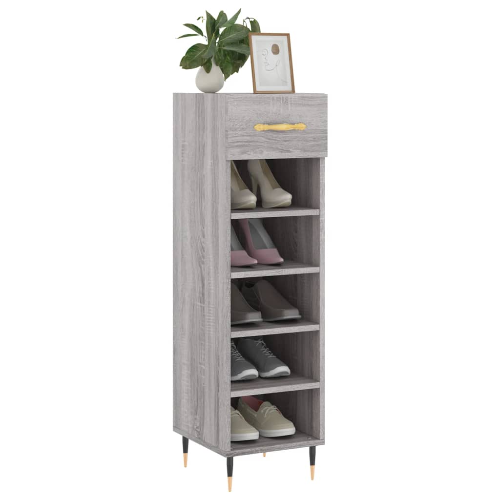 Schuhschrank Grau Sonoma 30x35x105 cm Holzwerkstoff