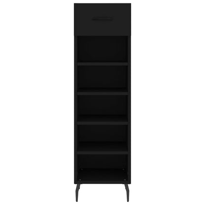 Schuhschrank Schwarz 30x35x105 cm Holzwerkstoff