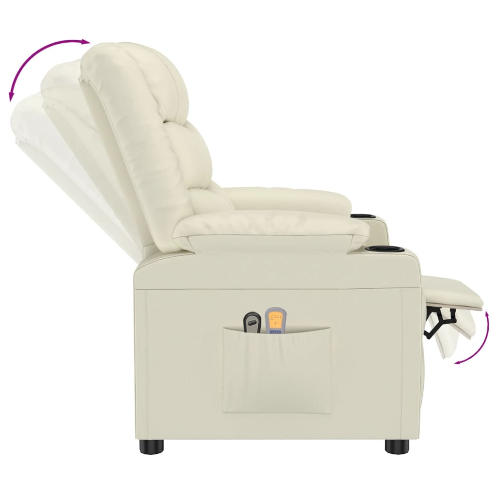 Massagesessel Elektrisch Creme Kunstleder