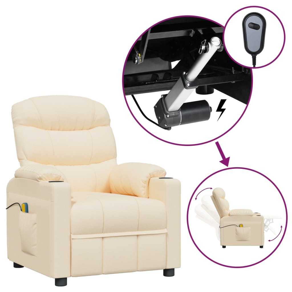 Massagesessel Elektrisch Creme Stoff