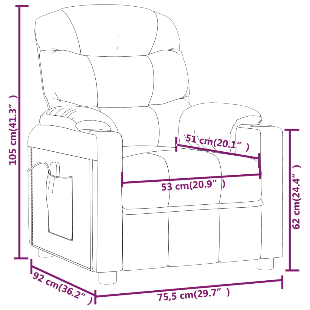 Massagesessel Elektrisch Creme Stoff