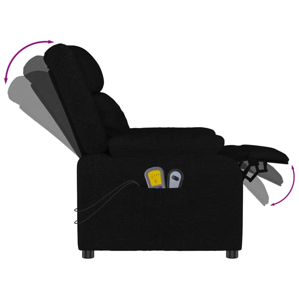Massagesessel Elektrisch Schwarz Stoff