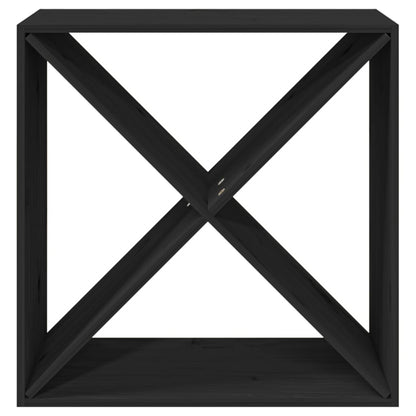 Weinregal Schwarz 62x25x62 cm Massivholz Kiefer