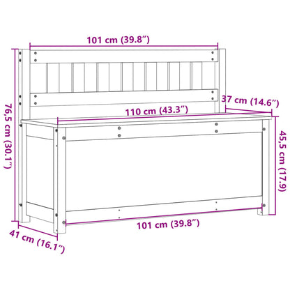 Sitzbank Weiß 110x41x76,5 cm Massivholz Kiefer