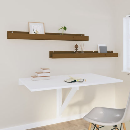 Wandregale 2 Stk. Honigbraun 110x12x9 cm Massivholz Kiefer