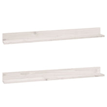 Wandregale 2 Stk. Weiß 110x11x9 cm Massivholz Kiefer