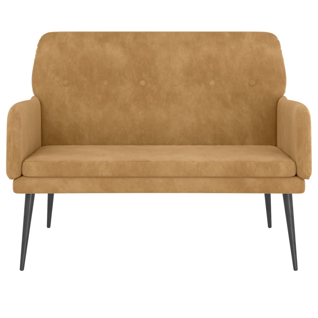 Sitzbank Braun 108x79x79 cm Samt