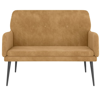 Sitzbank Braun 108x79x79 cm Samt