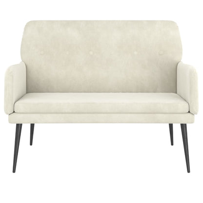 Sitzbank Creme 108x79x79 cm Samt
