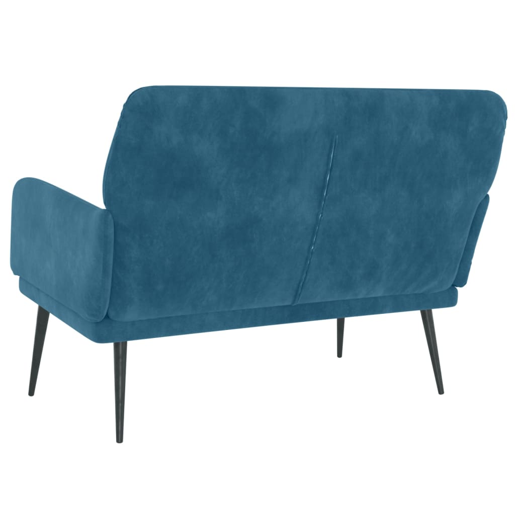 Sitzbank Blau 108x79x79 cm Samt