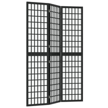 3-tlg. Paravent Japanischer Stil Faltbar 120x170 cm Schwarz