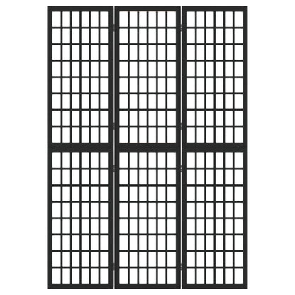 3-tlg. Paravent Japanischer Stil Faltbar 120x170 cm Schwarz