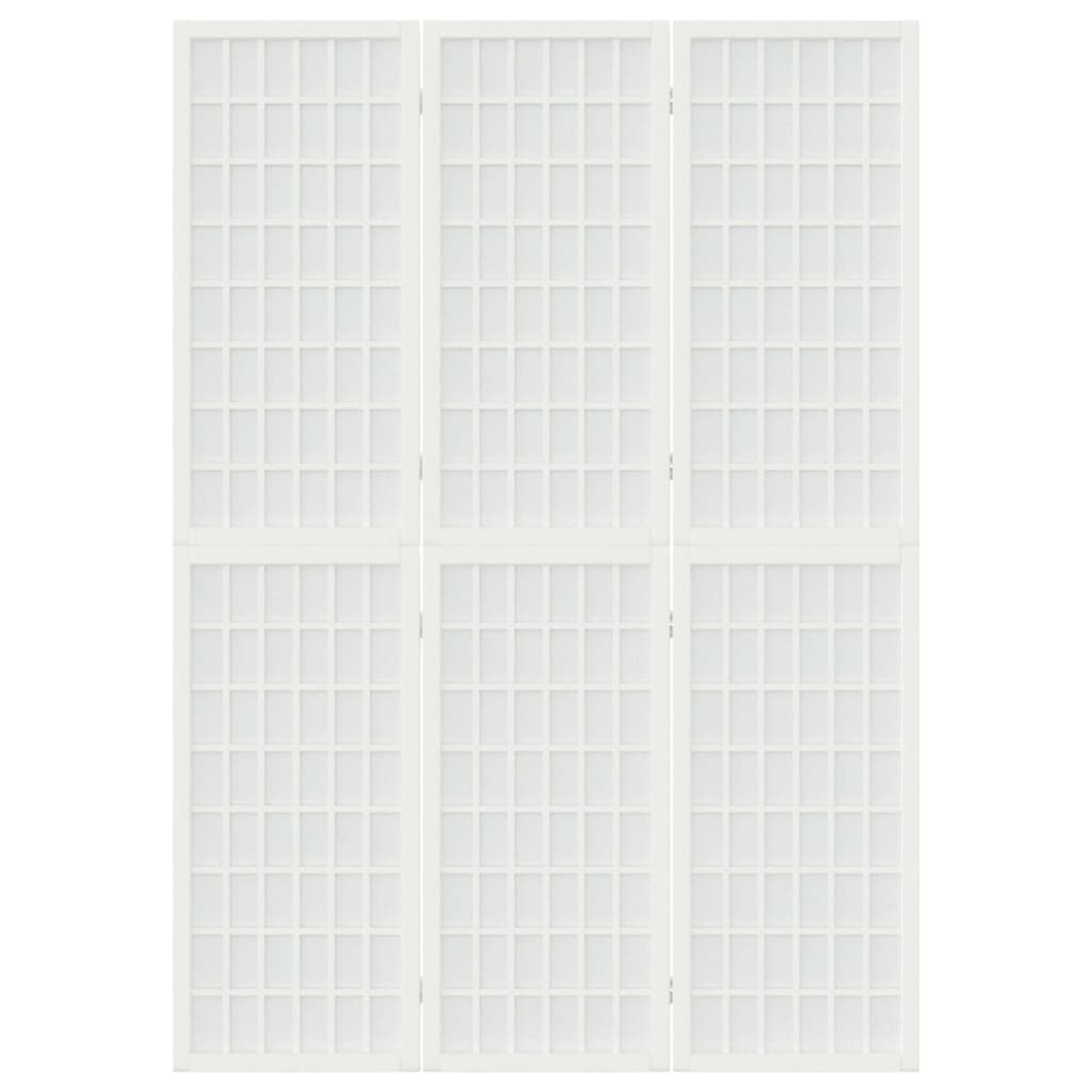 3-tlg. Paravent Japanischer Stil Faltbar 120x170 cm Weiß
