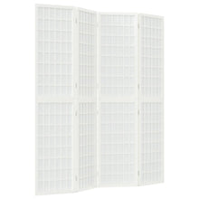 4-tlg. Paravent Japanischer Stil Faltbar 160x170 cm Weiß