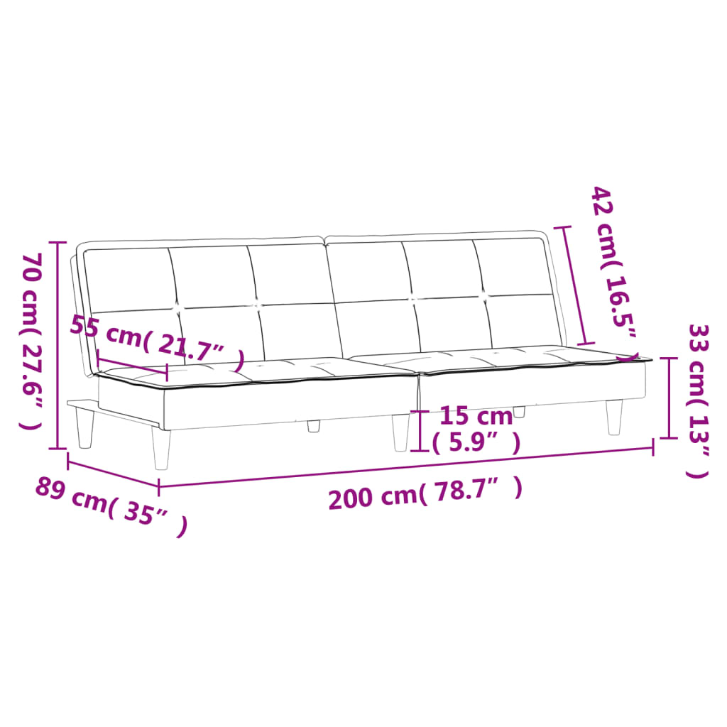 Schlafsofa Dunkelgrau Stoff