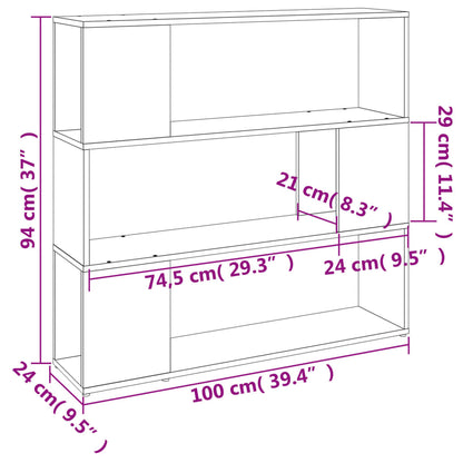 Bücherregal/Raumteiler Räuchereiche 100x24x94 cm