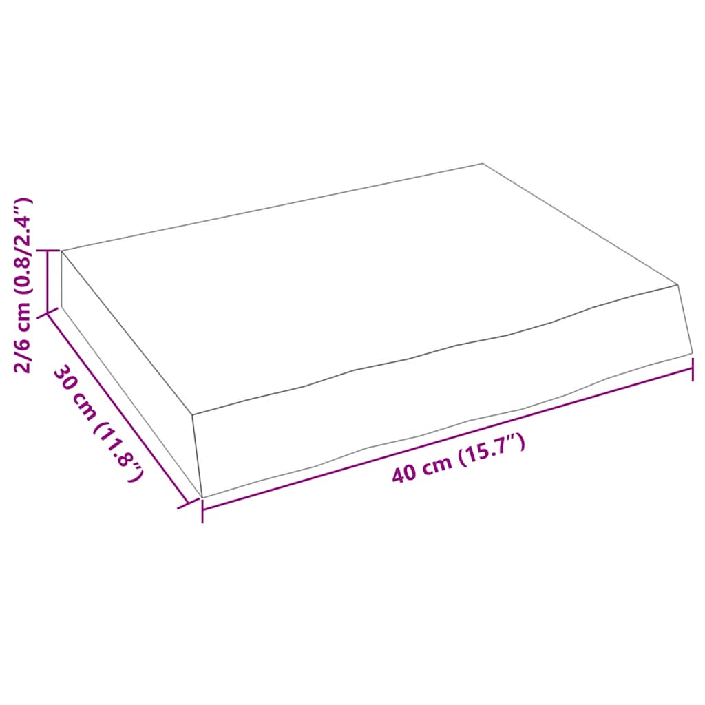 Wandregal 40x30x(2-6) cm Massivholz Eiche Unbehandelt