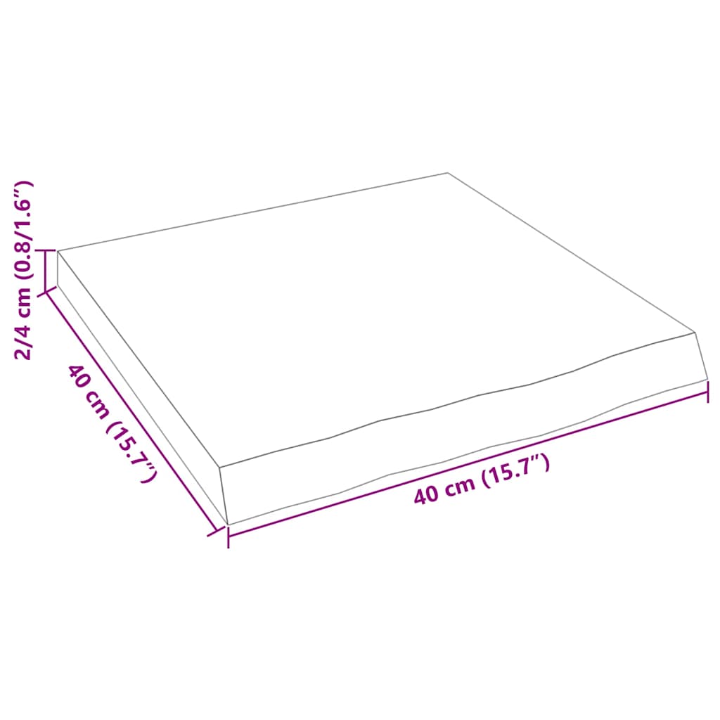 Wandregal 40x40x(2-4) cm Massivholz Eiche Unbehandelt