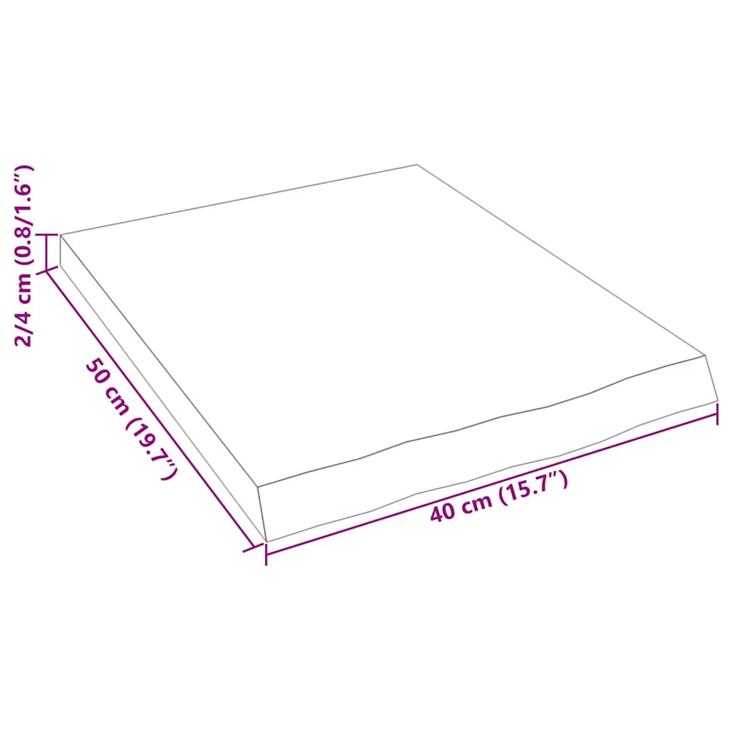 Wandregal 40x50x(2-4) cm Massivholz Eiche Unbehandelt