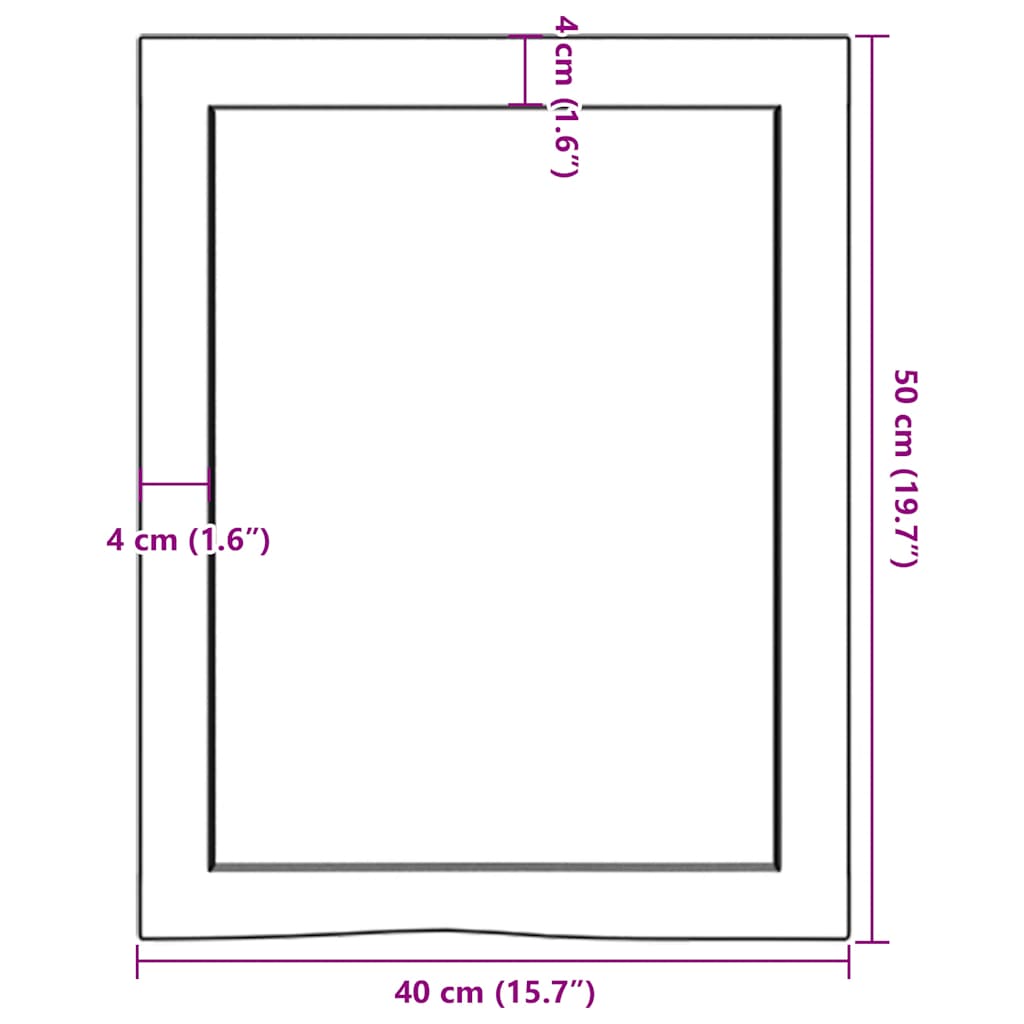 Wandregal 40x50x(2-4) cm Massivholz Eiche Unbehandelt