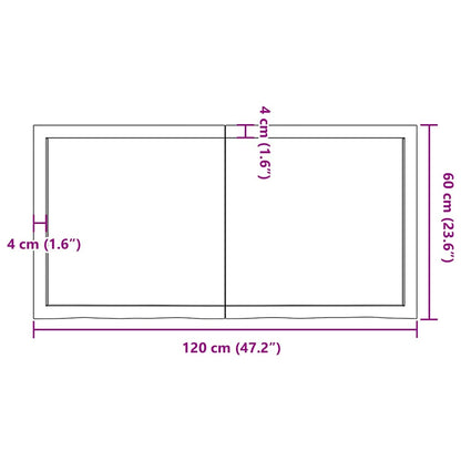 Wandregal 120x60x(2-6) cm Massivholz Eiche Unbehandelt