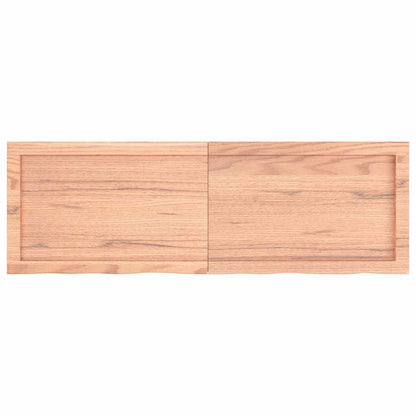 Wandregal Hellbraun 120x40x(2-6) cm Massivholz Eiche Behandelt