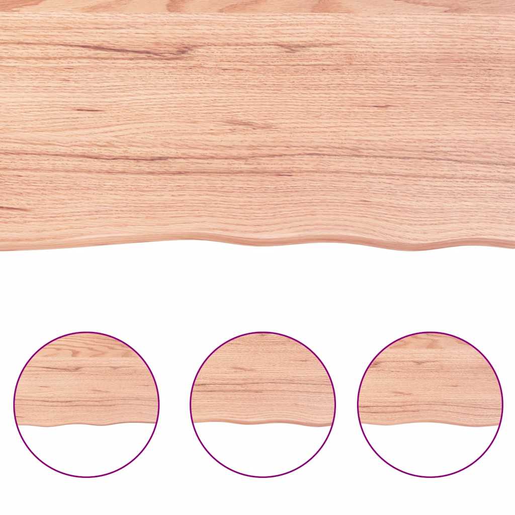 Wandregal Hellbraun 180x60x(2-4) cm Massivholz Eiche Behandelt