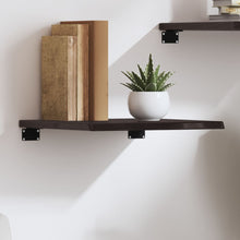 Wandregal Dunkelbraun 40x40x2 cm Massivholz Eiche Behandelt