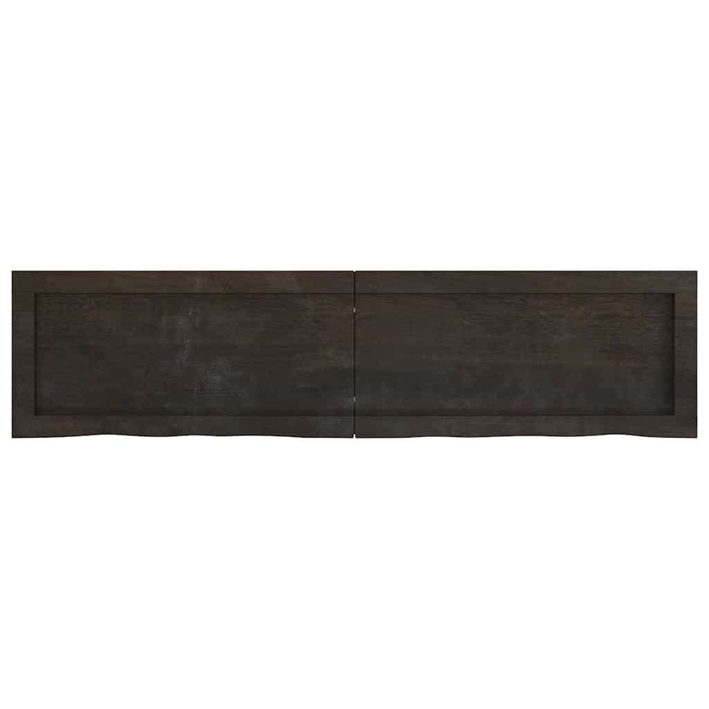 Wandregal Dunkelbraun 120x30x(2-6)cm Massivholz Eiche Behandelt