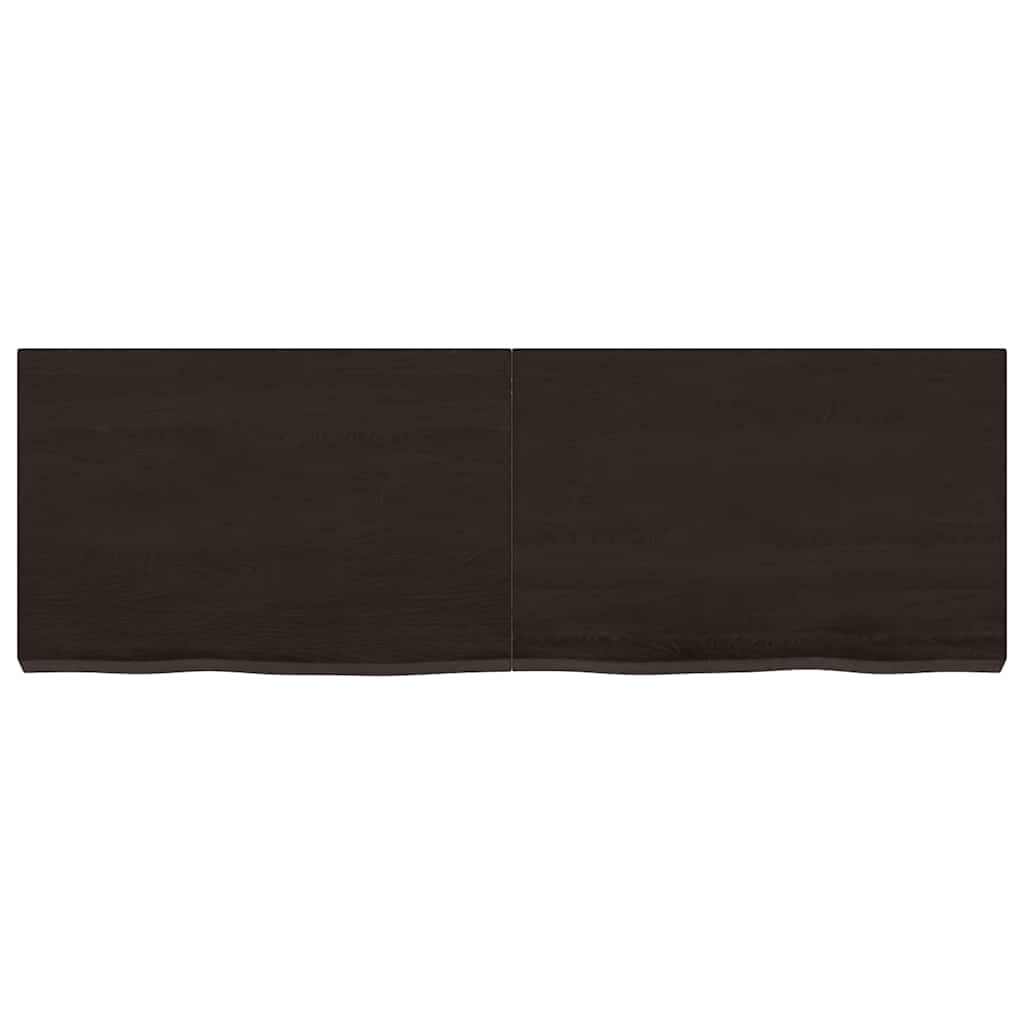 Wandregal Dunkelbraun 120x40x(2-6)cm Massivholz Eiche Behandelt