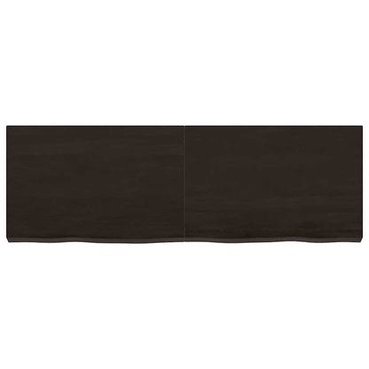 Wandregal Dunkelbraun 120x40x(2-6)cm Massivholz Eiche Behandelt