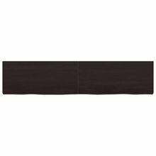 Wandregal Dunkelbraun 180x40x(2-6)cm Massivholz Eiche Behandelt