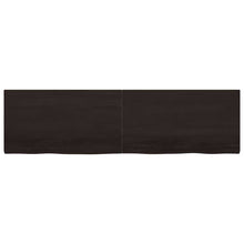 Wandregal Dunkelbraun 220x60x(2-4)cm Massivholz Eiche Behandelt